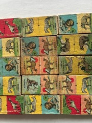 35 pc Antique ARK DOMINOES noah wilder mfg ? usa toy animal early 1900s