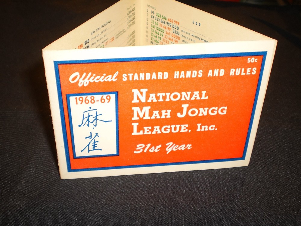 1968/69 MAHJONG NATIONAL MAH JONGG LEAGUE OFFICIAL HANDS & RULES EXCELLENT COND