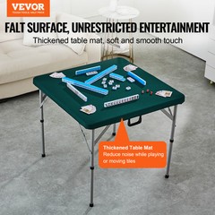 VEVOR Mahjong Table Fold-in-Half 4 Player Card Table & Wear-Resistant Tabletop