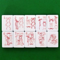 Designer Inspired American Mahjong Set | White Acrylic Tiles + Matching Mat