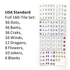 Tortoiseshell Double Layer Acrylic American Mahjong Tiles 160-Piece USA Standard