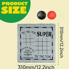 3 in 1 Giant Checkers Game Set,Super Tic Tac Toe,Including Reversible Rug wit..