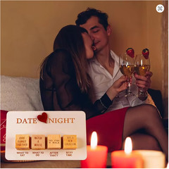 4PCS Date Night Dice Game for Couples Wooden Romantic Anniversary Gift