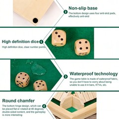 Wooden dice Board game shut The box for 4 players Flaps & dices Game fast ship.