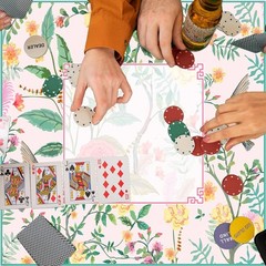 FYSUIMUC Pink Bird Floral Mahjong Mat W/ Carrying Bag 31.5″ x 31.5″ Table New