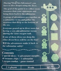 Deep Sea Adventure Game by Jun Sasaki Goro Sasaki Japan