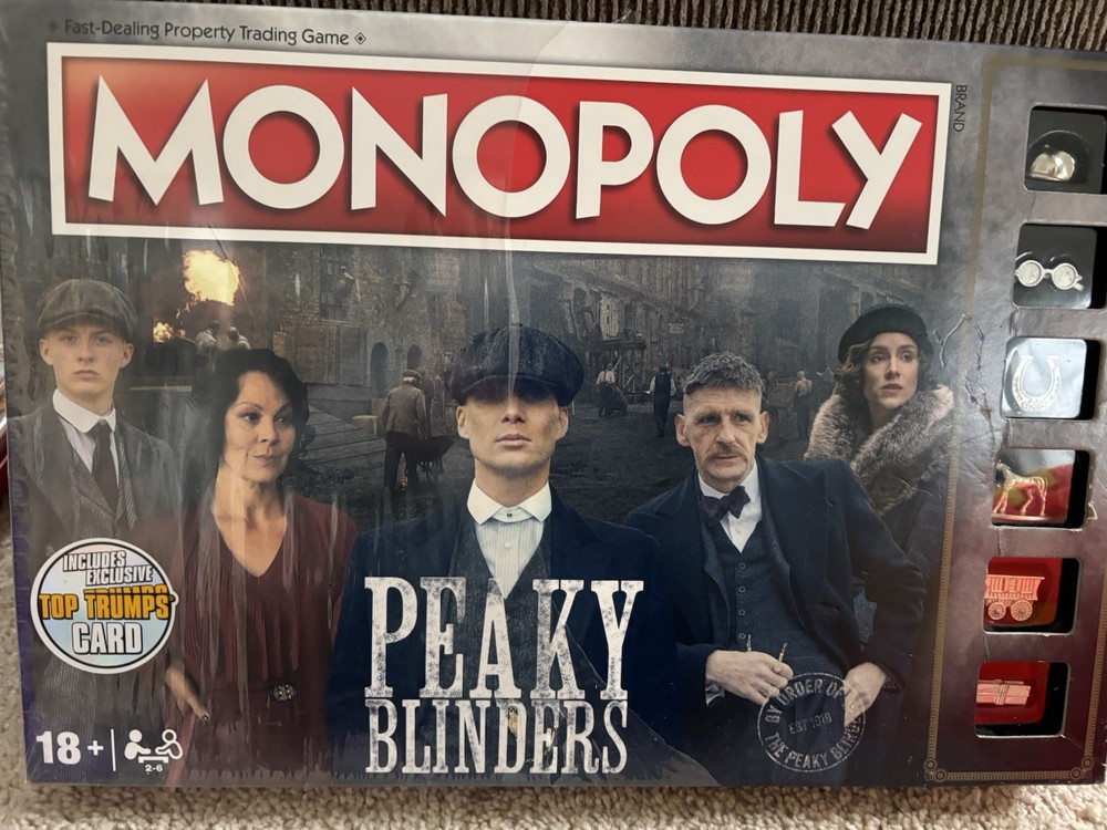 NEW Hasbro Monopoly Board Game Peaky Blinders Edition (some plastic ripped)