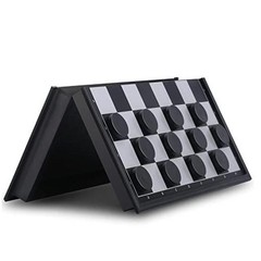Magnetic Travel Checkers Board Game Set with Folding Board Family Educational