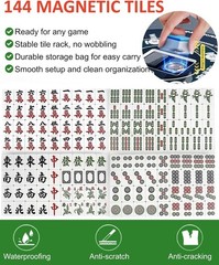 *Open Box* Portable Mahjong Set w/ Automatic Shuffling Table, 144 Magnetic Tiles