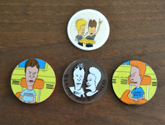 4 POGS 1990’s BEAVIS AND BUTTHEAD Plastic Slammers Vintage LOT #10