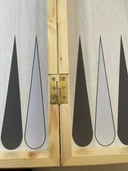 Stunning Handmade Backgammon Real Pine Wood board w/ metal checkers