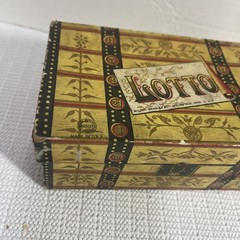 Antique Lotto Game Cardboard Box Wooden Numbers Very Unique Bingo