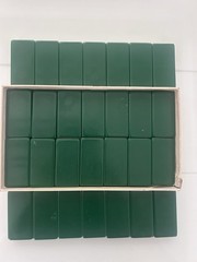 Puremco No. 616 Standard Marbelite Dominoes Green Tiles w/ Box Made in USA