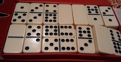 REPLACEMENT DOMINOES CARDINAL DOUBLE NINE 3/8″ thick Red Vinyl Case READ DESCRIP