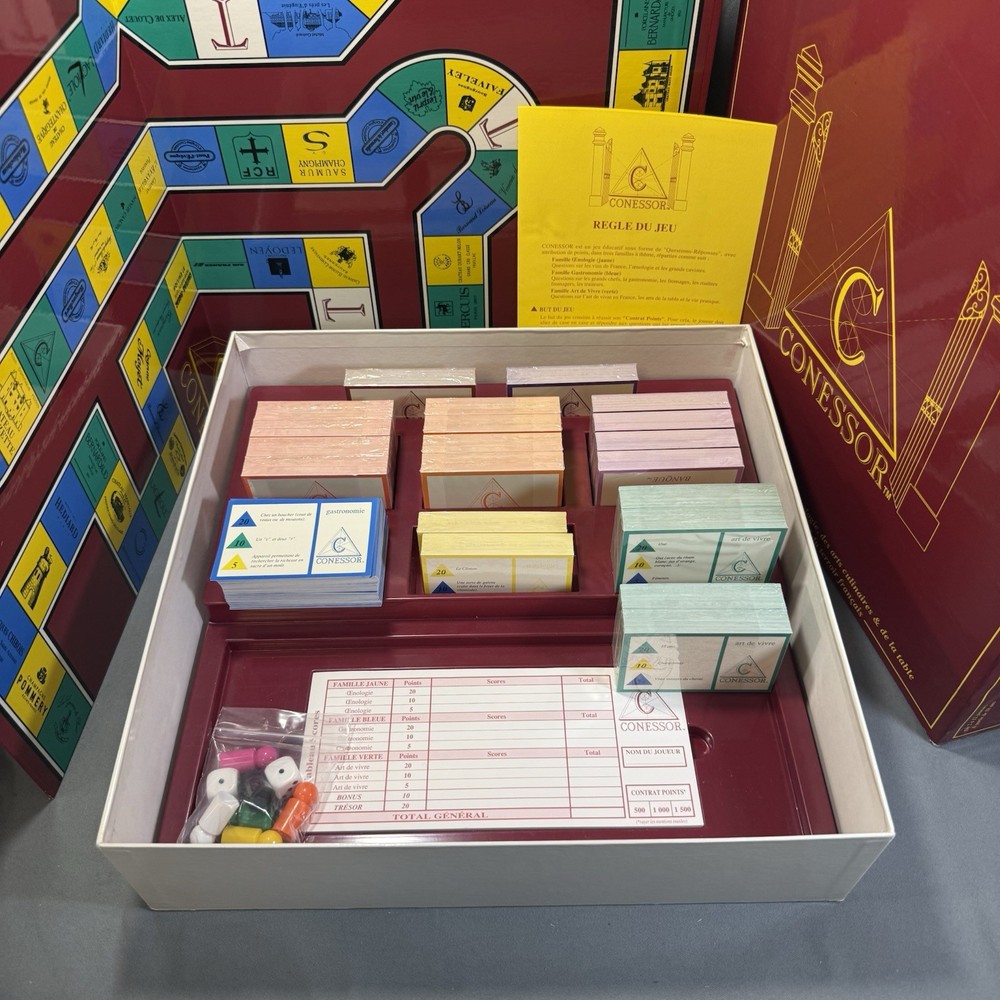 Vintage 1993 French Culture Trivia Board Game CONESSOR – Unplayed Sealed Content