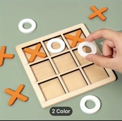 Wooden Board Tic TAC Toe Game XO Table Toy Educational for Adult Kids