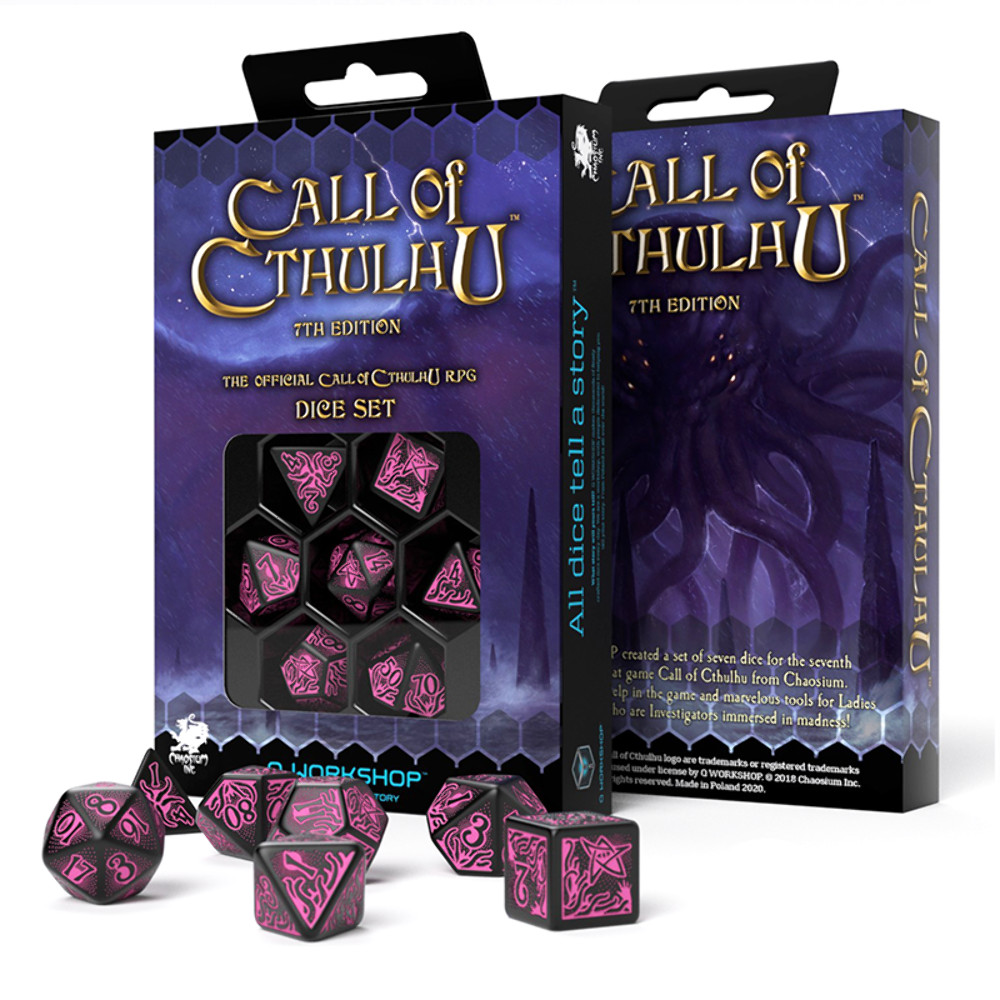 Call of Cthulhu 7th Ed Black Magenta RPG Dice Set Q-Workshop