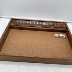 Vintage 1963 Drueke Clapper 12 Game No. 7086 Walnut Shut the Box Board w/ Box