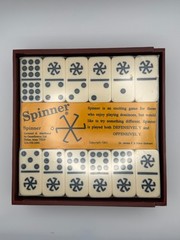 Spinner Black Dot Dominoes Game of Wild Dominoes Catalin Tiles Complete