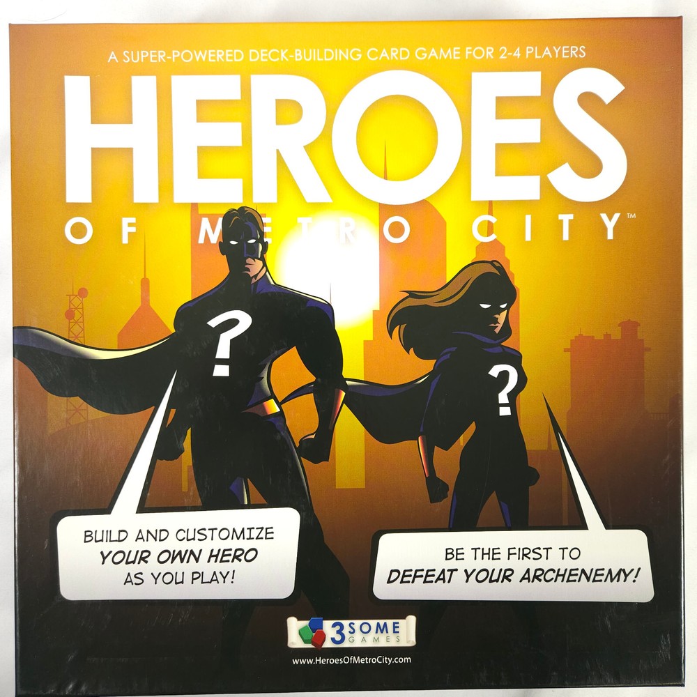 NIB Heroes of Metro City Board Card Game 3Some Games 2012