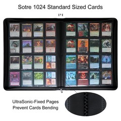 Rieton 16 Pocket 1000+ Pockets Card Binder, Large 3.7x 2.7 inches, Red
