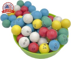 Plastic Bingo Balls 3/5 Inch Multicolored 75 Count for Bingo Nights