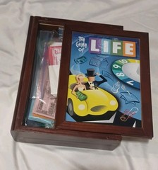 The Game Of Life Vintage Game Collection Wood Box Complete Used Nice With Wear.