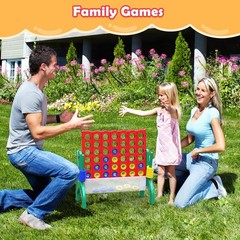 Giant 4-in-A-Row Connect Game – 1.9 FT Jumbo Indoor Outdoor Family Fun, Kids & A