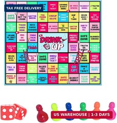 Couple Board Game for Date Night,Waterproof Mat Drinking Sex Games, Sex Dice Adu