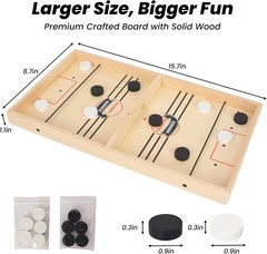 ” Fast Sling Puck Game,Wooden Hockey Game Sling Puck.Desktop Battle Wood..