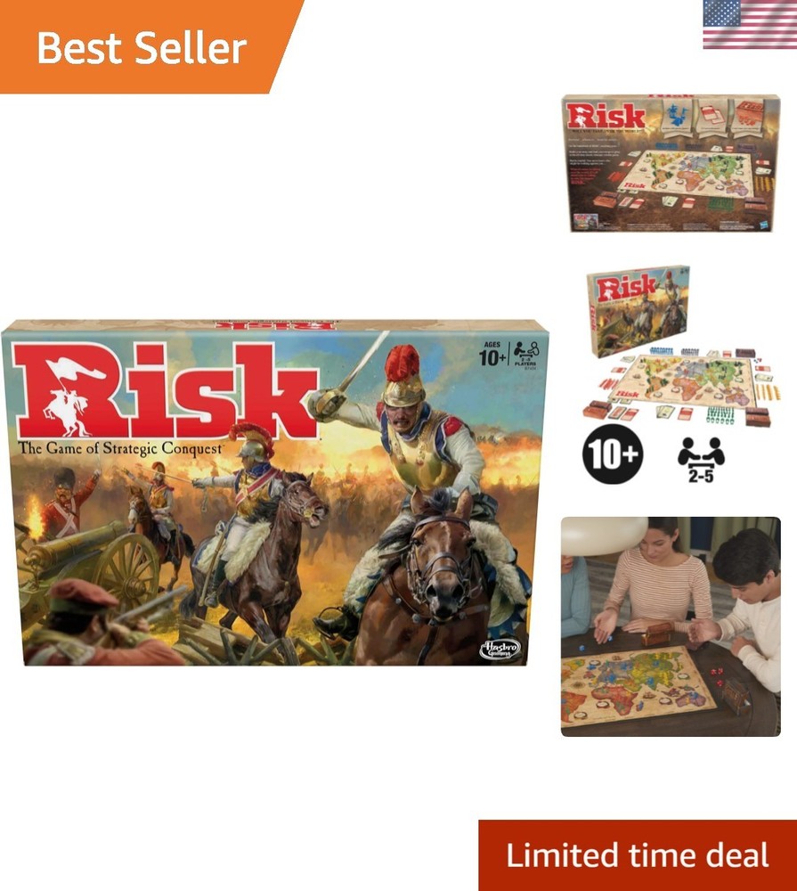 Risk Board Game: Engage in Military Strategy for Teens & Adults, 120 Minutes