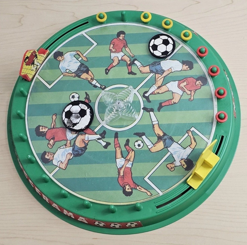 Vtg 1980s Soccerama Tabletop Soccer Game Delvar No. 4040 Incomplete Board Game