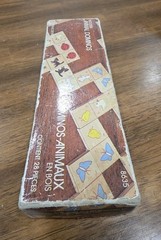 Vintage 1985 Children’s Wooden Animal Dominoes 28 Piece Set In Original Box