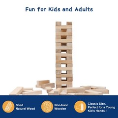 Tumbling Tower Blocks Games,Large Wooden Blocks Stacking Game for Kids Adults…