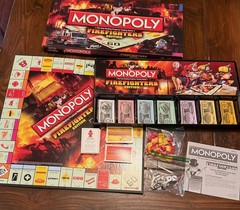 MONOPOLY Firefighters Edition 2009 Complete Board Game usaopoly Hasbro