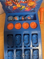Piranha Panic Board Game by Mattel Vintage 2005 Fish Marbles Ages 5-Up Complete