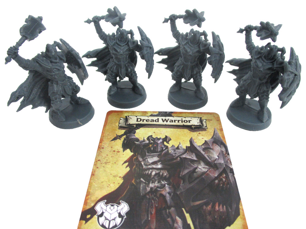 HeroQuest: 4x DREAD WARRIOR Minis & Card NEW!!