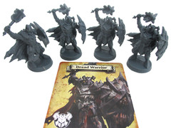 HeroQuest: 4x DREAD WARRIOR Minis & Card NEW!!