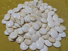 Vintage Suwabute Clam Go Stones Size22 made in Hyuga with Go Bowls Japan