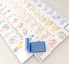 New high-end Blue stripes American Mahjong Tiles set ,160 tiles+ Bag