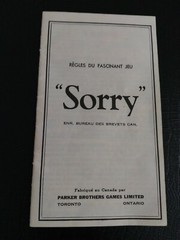 Vtge P.B. SORRY Slide Pursuit Board Game-1964 Complete Bi-lingual Inst.