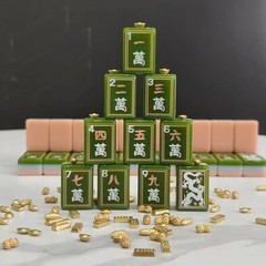160 hand-painted oil painting style American mahjong tiles, 3 layers of acrylic