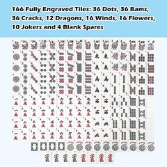 American Mahjong Tile Set with 166 Tiles, 1.2-Inch Mah Jongg Sets, Mahjong…