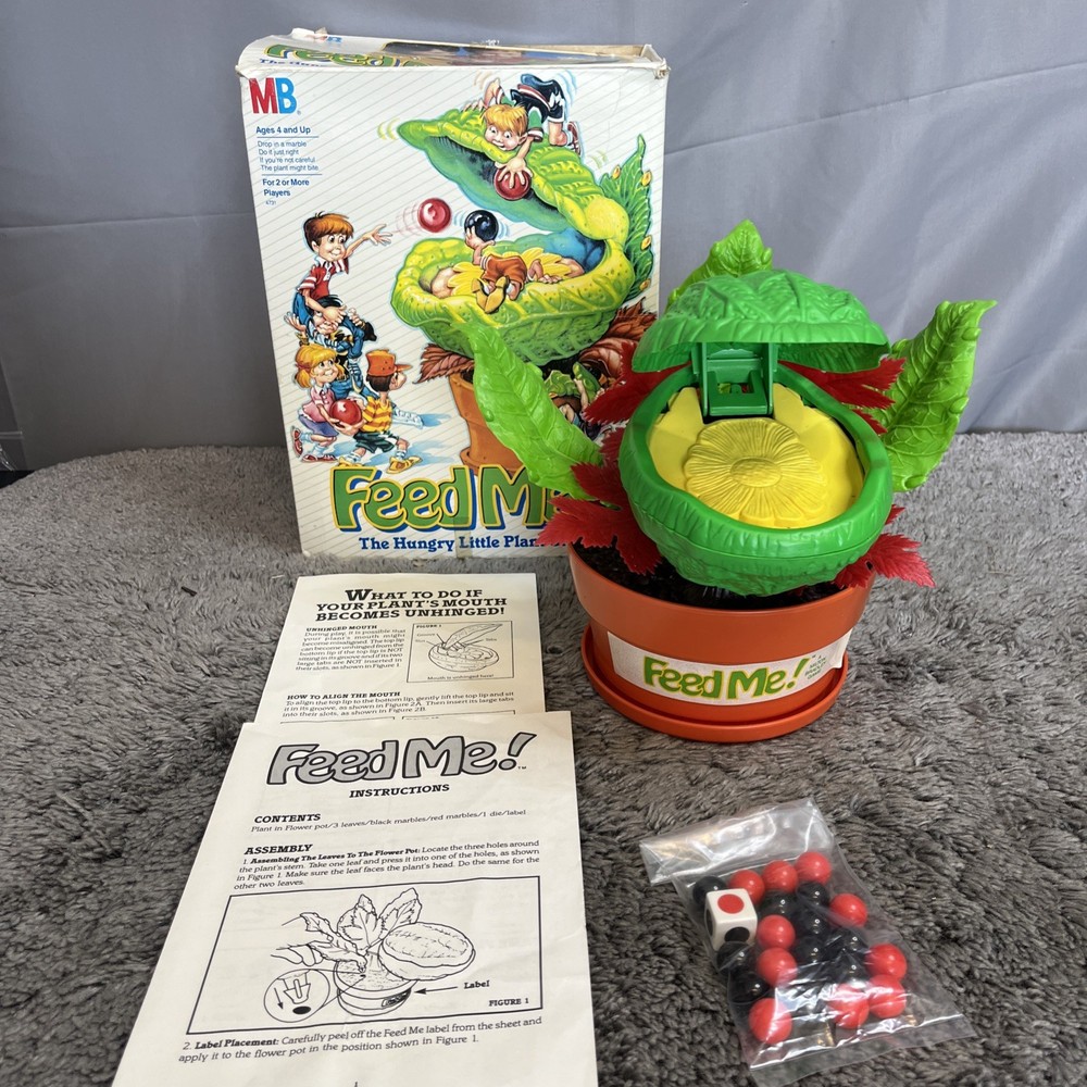 1987 Milton Bradley Feed Me! Hungry Little Plant Game Little Shop of Horrors Vtg