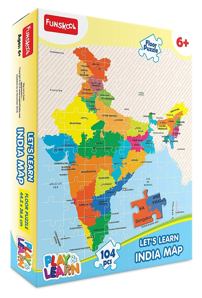Funskool Play & Learn India Map Puzzle Game For Kids Age 6+ FREE SHIP