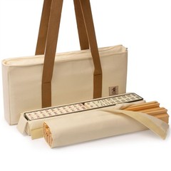Yellow Mountain Imports American Mahjong Set, Ivory Stripes” – 166 Tiles with Be