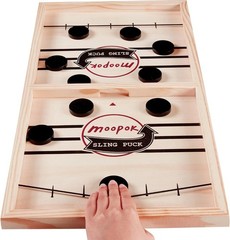 Fast Sling Puck Game – Thrilling Wooden Air Hockey for Family Game Night