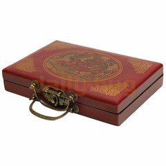Chinese Mahjong Game Set 144 Ivory/Vintage Colored Tiles w/ Case