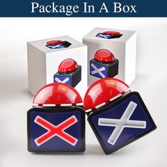 4Pack Game Buzzer – Quiz Trivia Lights Sound, Red Game Buzzer for Adults