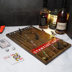Horse Racing Game – Wooden Horse Race Board Game with 11 Luxury Metal Horses 2 D